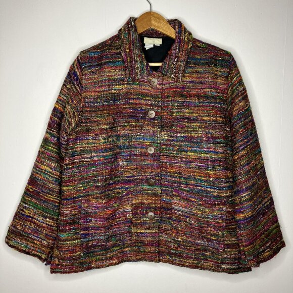 Territory Ahead Jackets & Blazers - The Territory Ahead Women’s Large Coat Blazer Tapestry Silk Boho Artsy Lagenlook
